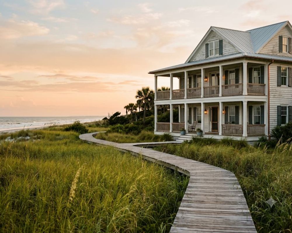 Coastal property with boardwalk entrance